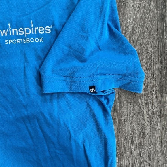 Travis Mathew Oceanside Polo Shirt Sz L Shirt Golf Short Sleeve Classic Blue NWT - Picture 4 of 7